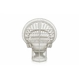 WHITE RATTAN PEACOCK ARMCHAIR - CHAIRS, STOOLS